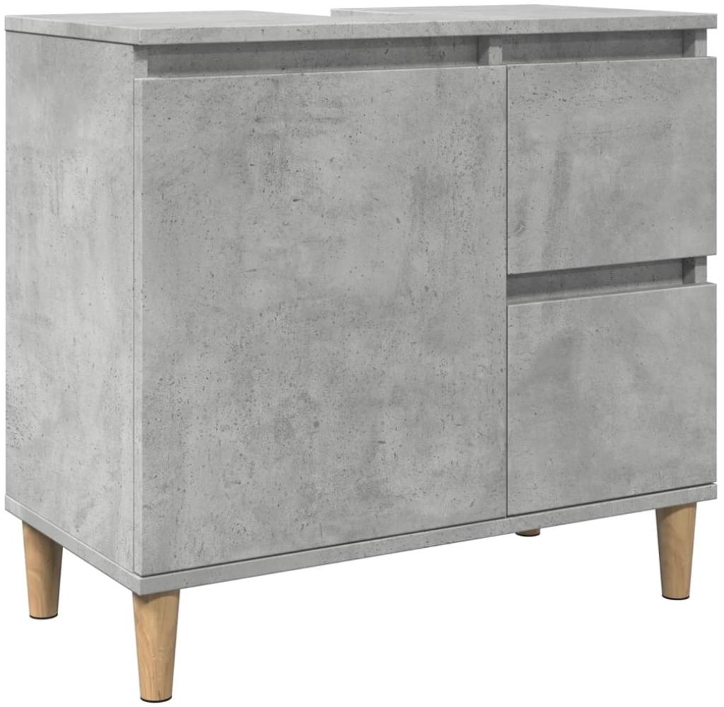 vidaXL Waschbeckenunterschrank Betongrau 65x33x60 cm Holzwerkstoff 857119 Bild 1