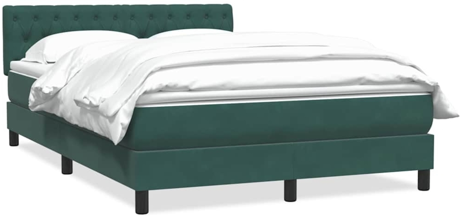 vidaXL Boxspringbett mit Matratze Dunkelgrün 160x220 cm Samt 3316554 Bild 1