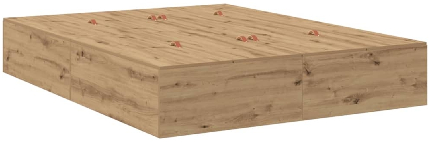vidaXL Bettgestell Eiche handwerklich 160 x 200 cm Holzwerkstoff 3335396 Bild 1