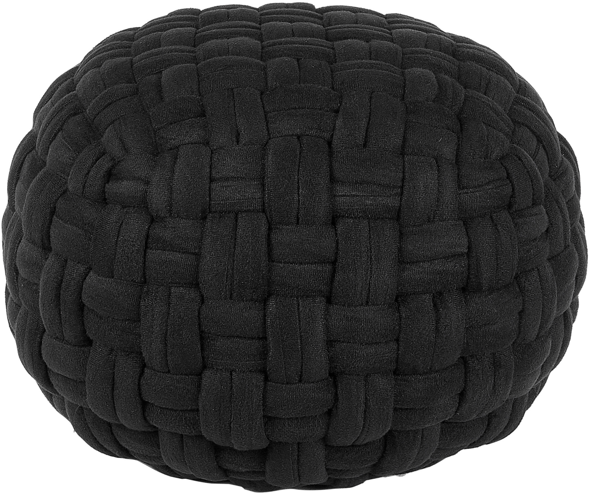 Pouf HOPA Schwarz Samtstoff 45 cm 45 cm Bild 1