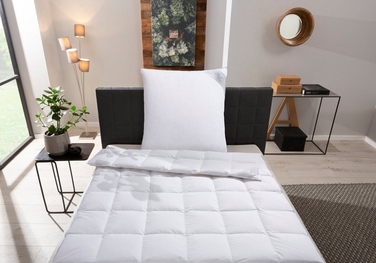 Otto Keller Daunenbettdecke + Kopfkissen Star, Decke mit Kissen, verschiedene Größen wie Bettdecke 135x200 cm, Füllung: Bettdecke: 100% Daunen, Kopfkissen: 70% Federn, 30% Daunen, Bezug: 100% Baumwolle, Bettwaren-Set, 2-tlg, allergiker geeignet (für Ha... Bild 1