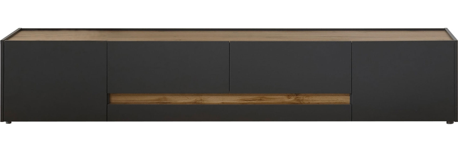 Lowboard Cintia / City, Holzwerkstoff, Schwarz, Holzfarben, 220 x 40 x 45 cm Bild 1