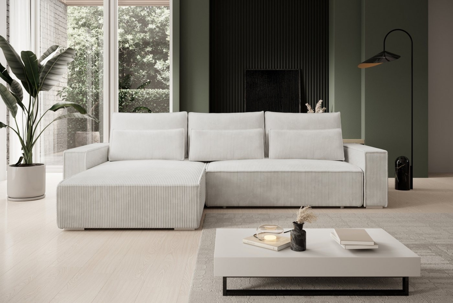 storez24 Ecksofa Alice, wahlweise mit Bettfunktion und Bettkasten, Steppung im Sitzbereich Bild 1
