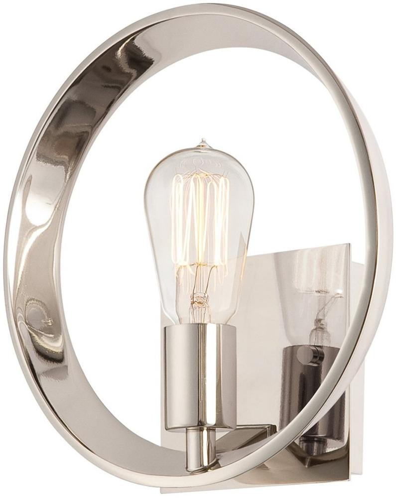 Wandleuchte, Metall, Silber, B 25,4 cm Bild 1