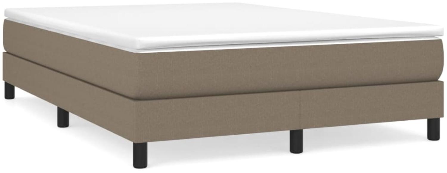 vidaXL Boxspringbett mit Matratze Taupe 140x200 cm Stoff 3144081 Bild 1
