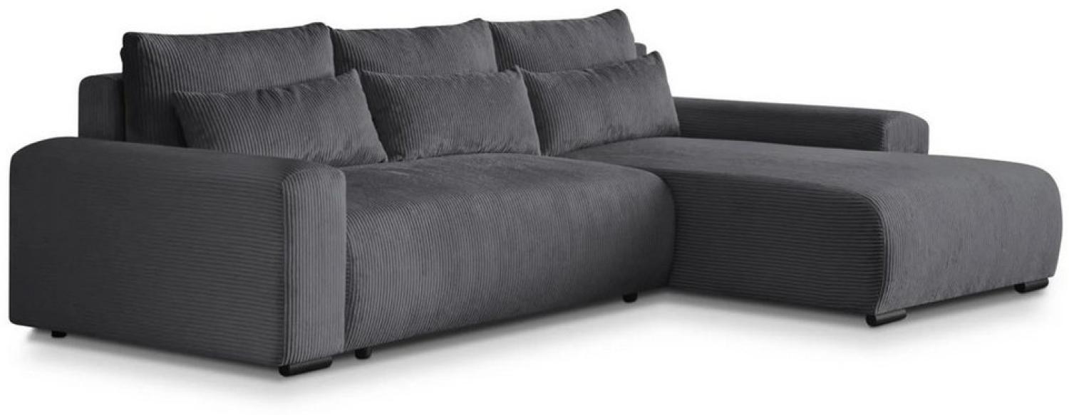 Beautysofa Ecksofa Benny, inkl. Schlaffunktion, Bettkasten, Wellenfedern, stilvoll Polsterecke im modernes Design, L-förmiges Corner Sofa aus Cordstoff Bild 1