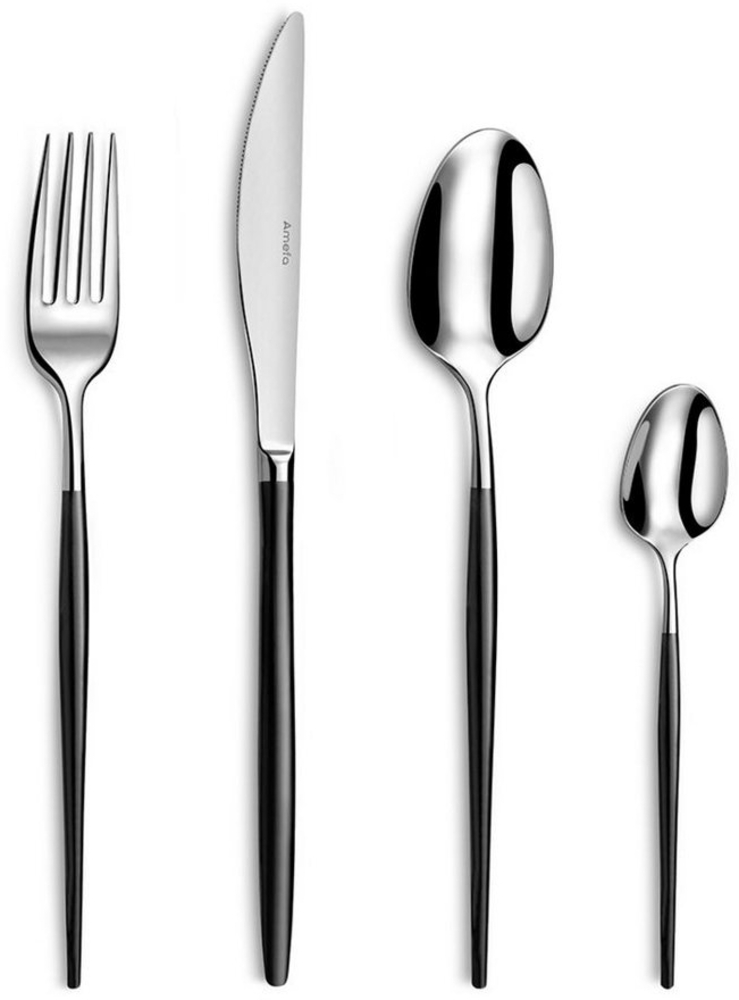 Amefa SOPRANO Besteckset 24-teilig PVD schwarz hochglanzpoliert Bild 1