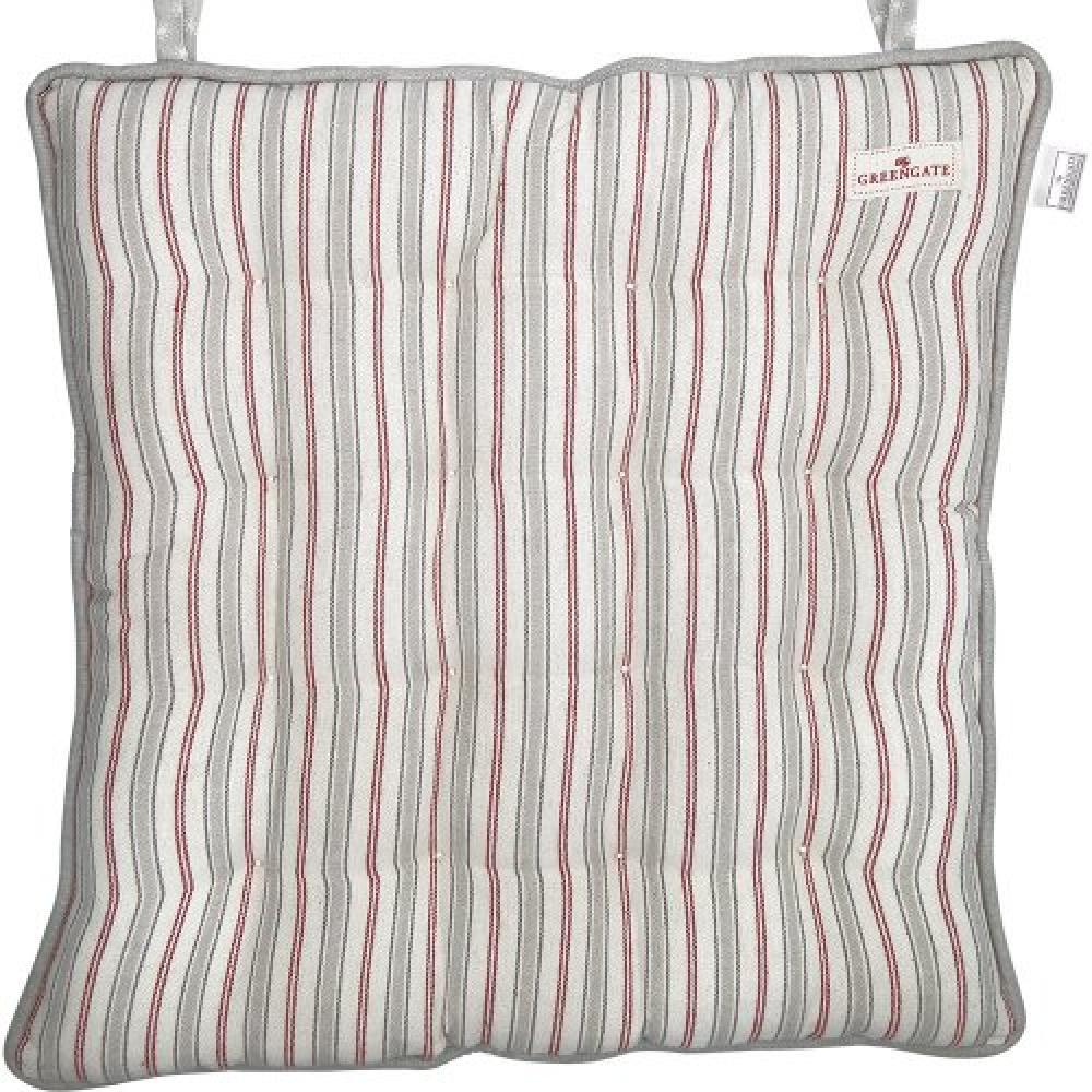 Greengate Sitzkissen Wende-Stuhlauflage Cara Red-Grey (40x40cm) COTSEALCAA1004 Bild 1