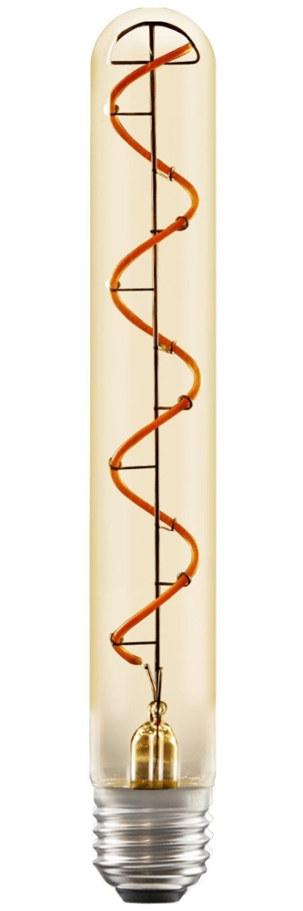 ZMH LED Edison Glühbirne Röhrenlampe E27 4W Vintage Glühlampe in Röhrenform 225mm Goldfarbe tube Warmweiß Spirale Filament Antike Nostalgie & Retro Beleuchtung für Haus Café Bar Party, nicht dimmbar Bild 1
