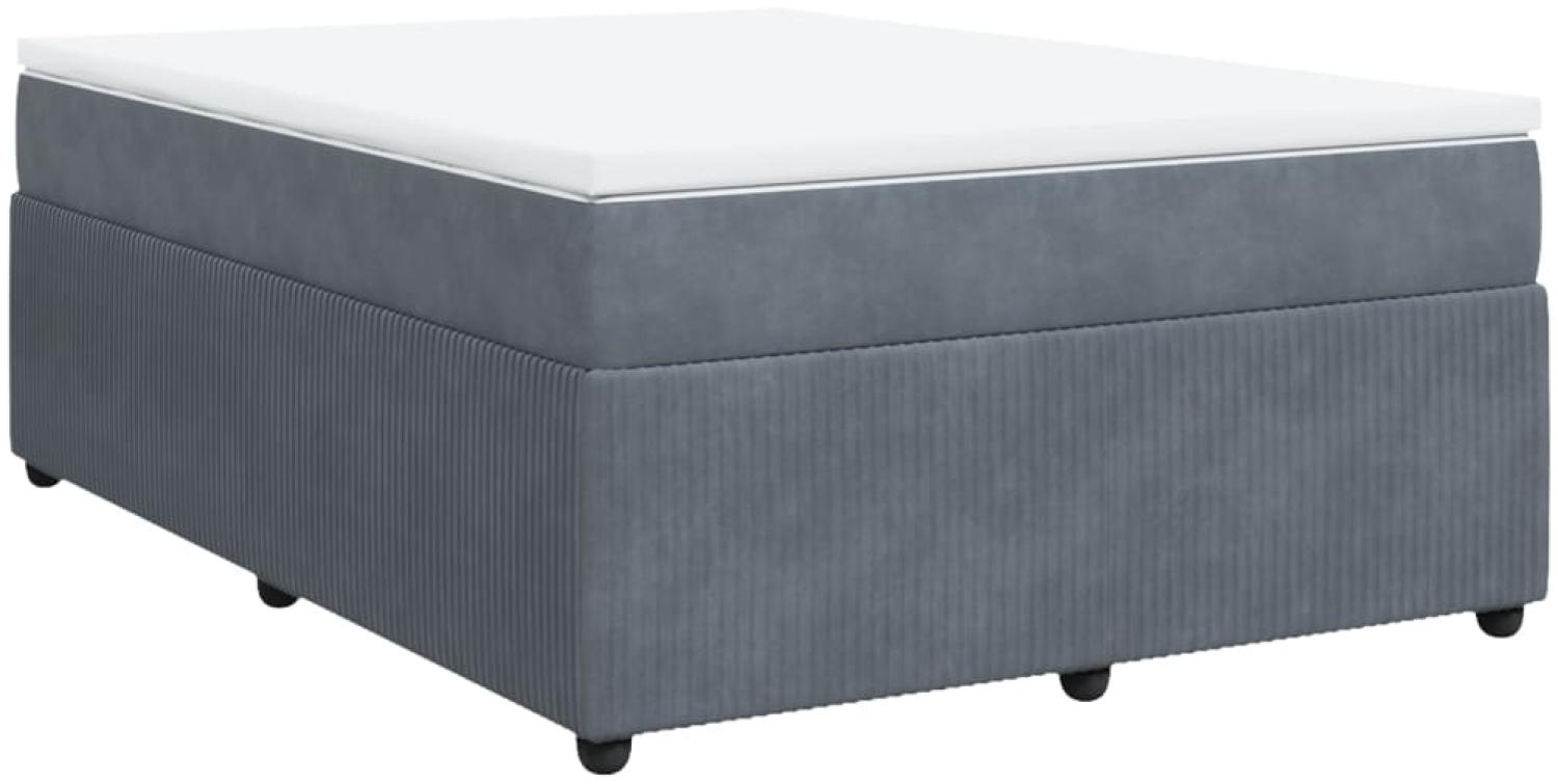 vidaXL Boxspringbett mit Matratze Dunkelgrau 140x200 cm Samt 3285645 Bild 1