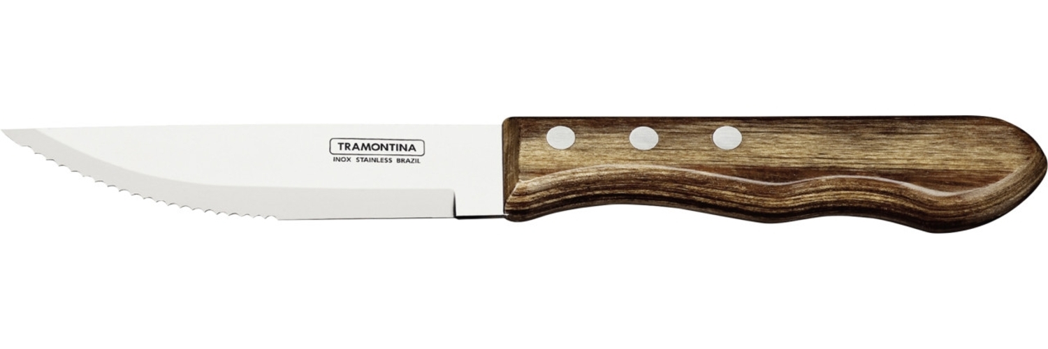 Tramontina Jumbo Steakmesser 25,5 cm Edelstahl mit Holzgriff Bild 1