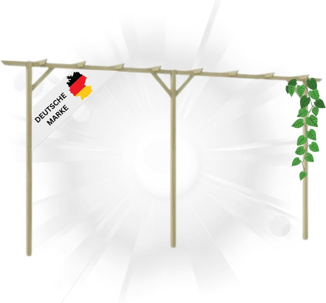 DELUKE® Pergola aus Holz LURV 4x2 m Kiefernholz Rankhilfe Pergola Holz Bausatz freistehend Gartendeko Gartenbogen Gartenpergola Bild 1