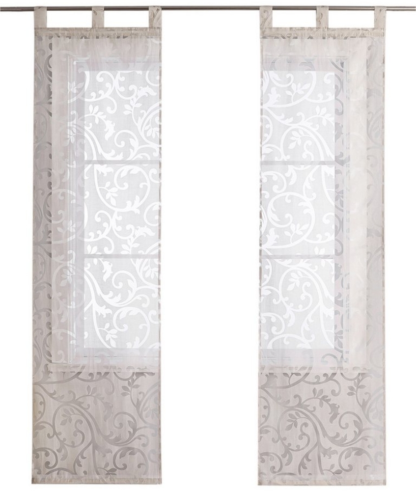 Joyswahl Schiebegardine Kerzen-Palmlilie (2 St), Schlaufen, halbtransparent, Ausbrenner, Ausbrenner Flächenvorhänge, Türvorhänge Bild 1