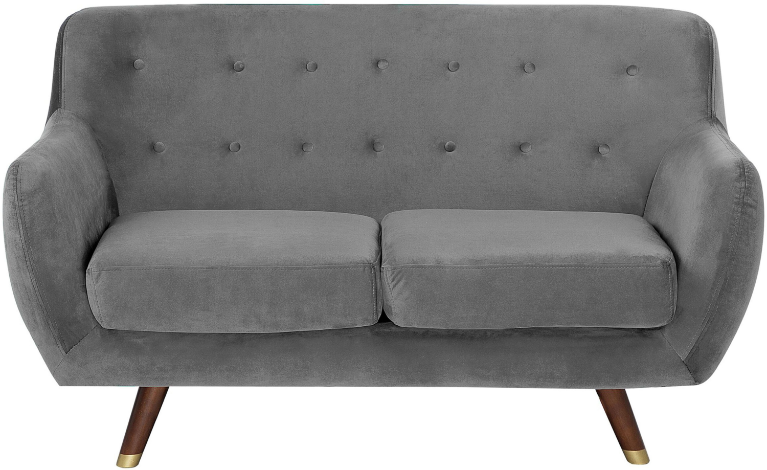 2-Sitzer Sofa Samtstoff grau BODO Bild 1