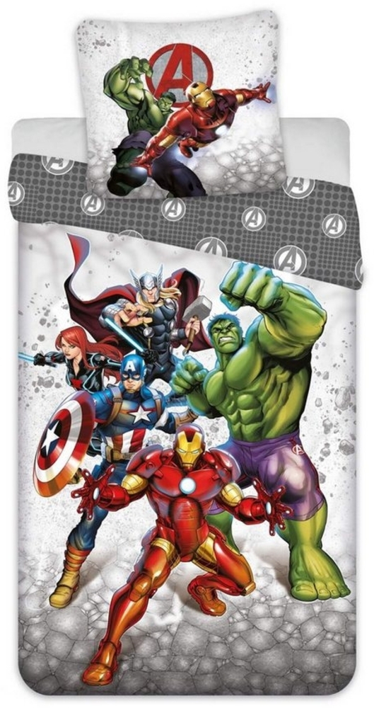 Jerry Fabrics Bettwäsche Marvel Avengers - Wende-Bettwäsche-Set, 135x200 & 80x80, Baumwolle, 100% Baumwolle Bild 1