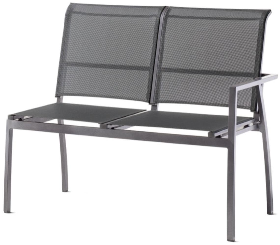 Sieger Malaga 2-Sitzer Sofa mit Polyesterbeschichtung, Aluminium Silbergrau, 65,5 x 92 x 113 Bild 1