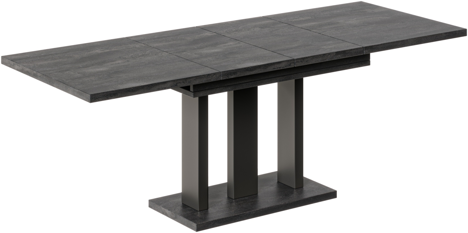 Esstisch "Appia" 130-210cm ausziehbar erweiterbar, für bis zu 8 Personen (Beton Dunkel) Bild 1