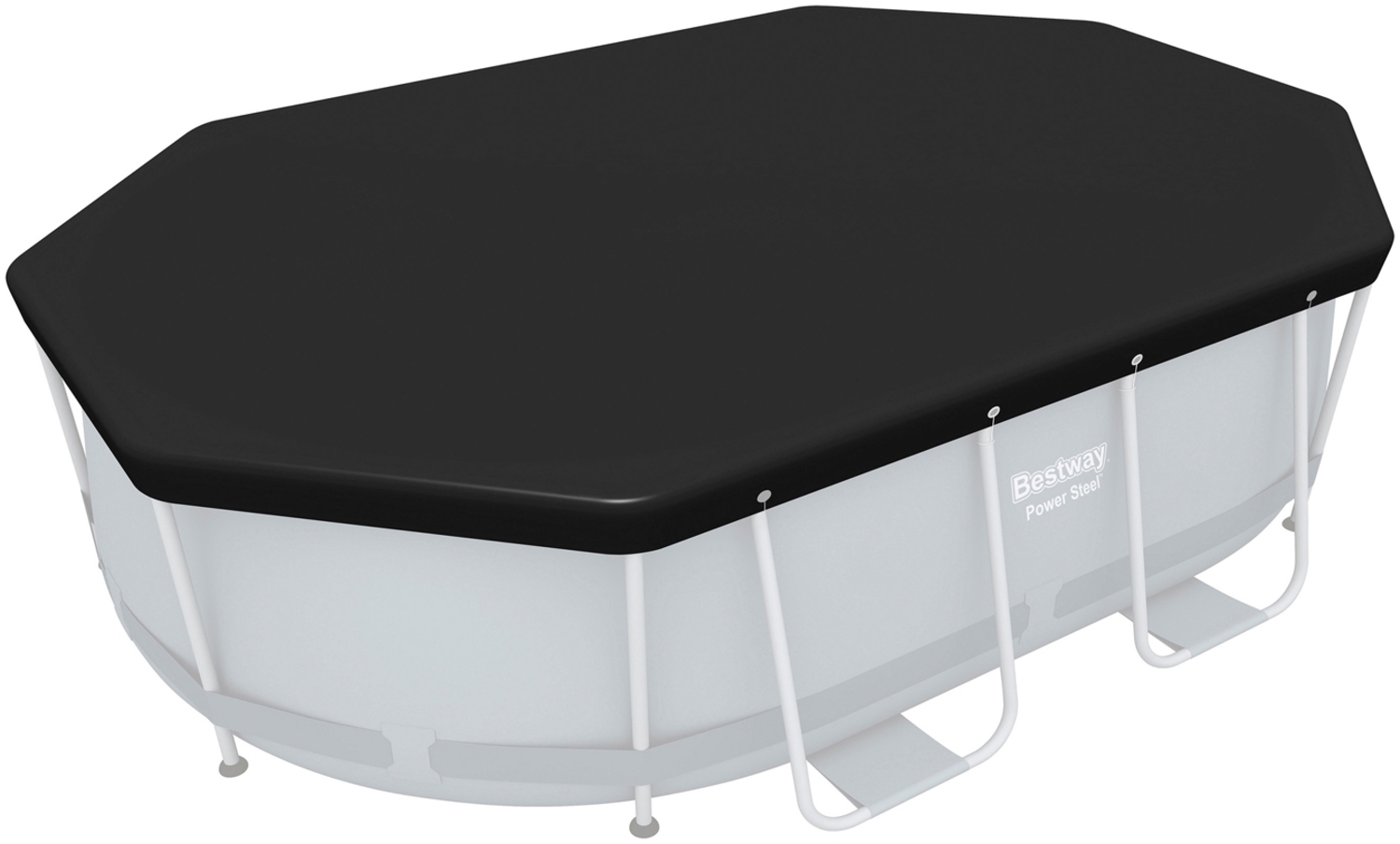 Bestway Abdeckplane oval, PVC schwarz, 305x184 cm Bild 1