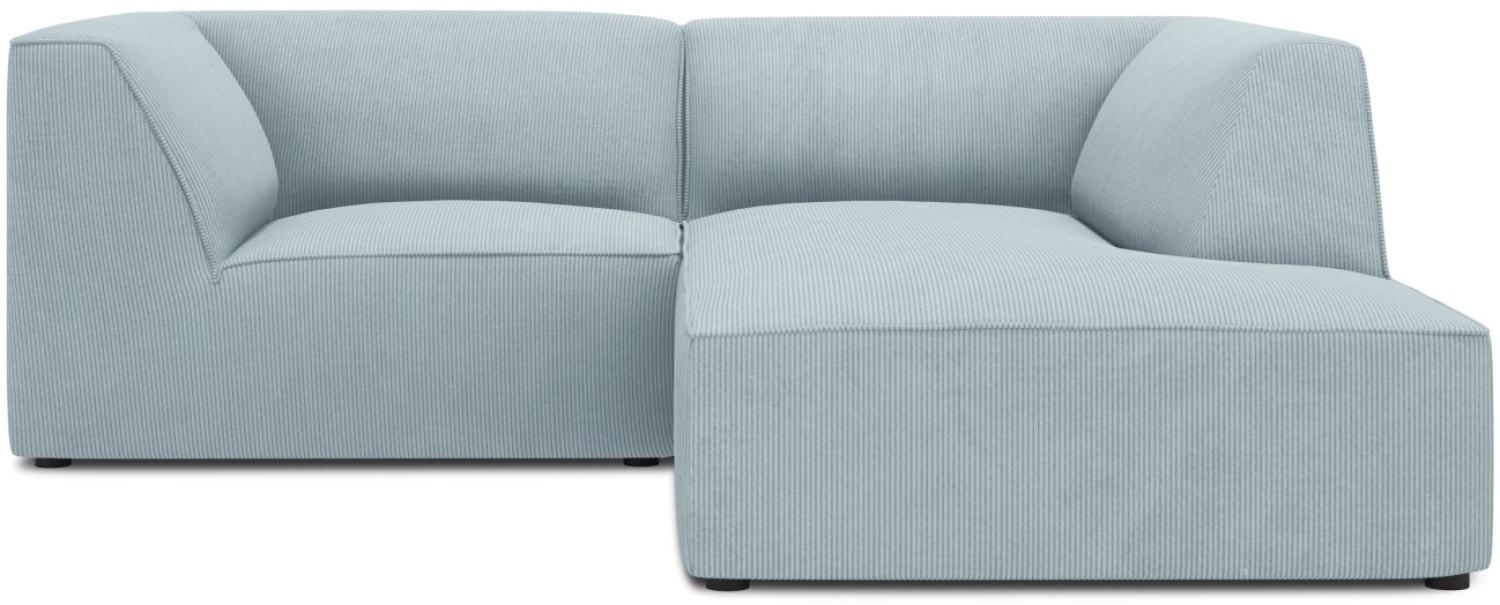 Micadoni 3-Sitzer Modular Ecke rechts Sofa Ruby | Bezug Light Blue | Beinfarbe Black Plastic Bild 1