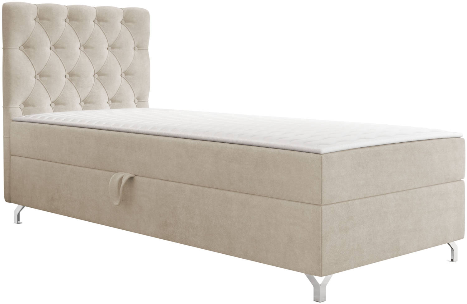 mirjan24 Boxspringbett mit H3-Matratze Cylio I (Manila Seite: Links), beige, 90x200 cm Bild 1