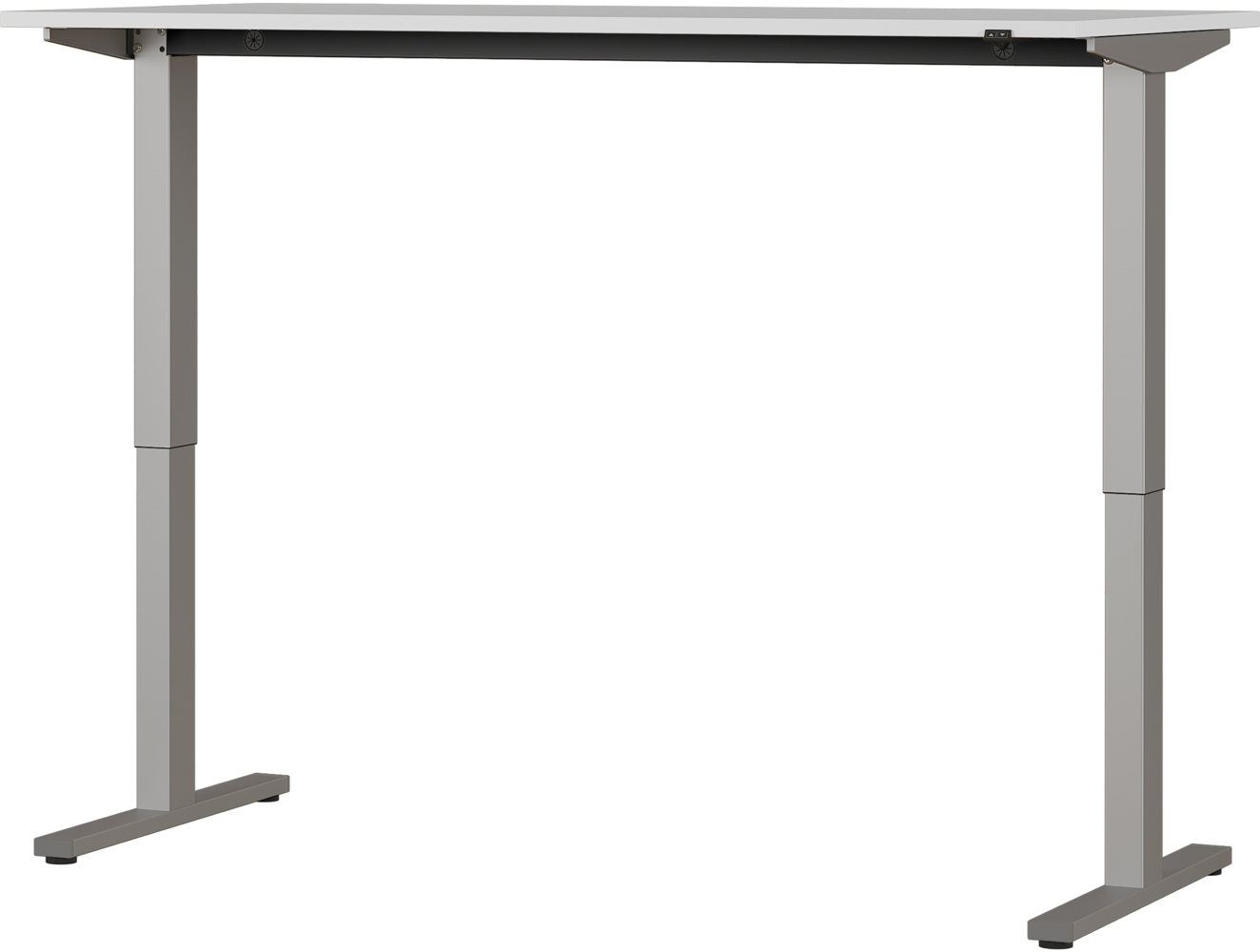 bümö Andratx elektrisch höhenverstellbarer Schreibtisch 160x80 cm in Lichtgrau, Gestell: Silber - Schreibtisch höhenverstellbar elektrisch, elektrischer Schreibtisch, Bürotisch & Gaming Tisch, AXEHS16-583 Bild 1