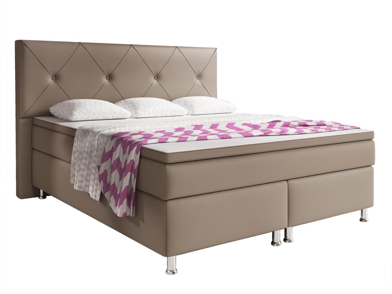 Boxspringbett Oxford 180x200 cm Kunstleder Muddy Bild 1