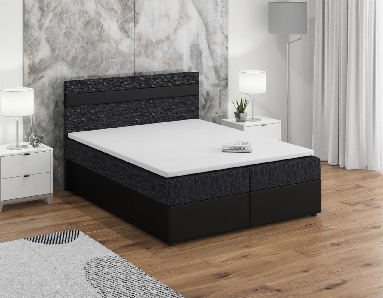 Boxspringbett INVERN 140x200cm Schwarz Bild 1