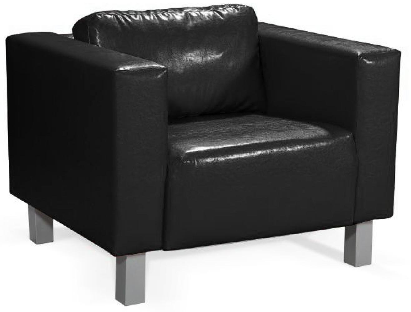 Sessel Clubsessel MAILAND in Kunstleder Schwarz Bild 1