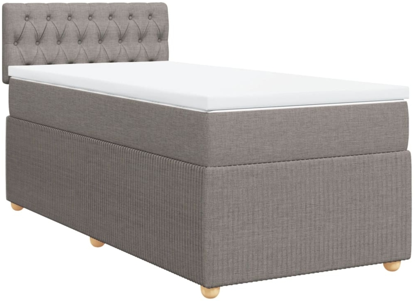 vidaXL Boxspringbett mit Matratze Taupe 100x200 cm Stoff 3287378 Bild 1