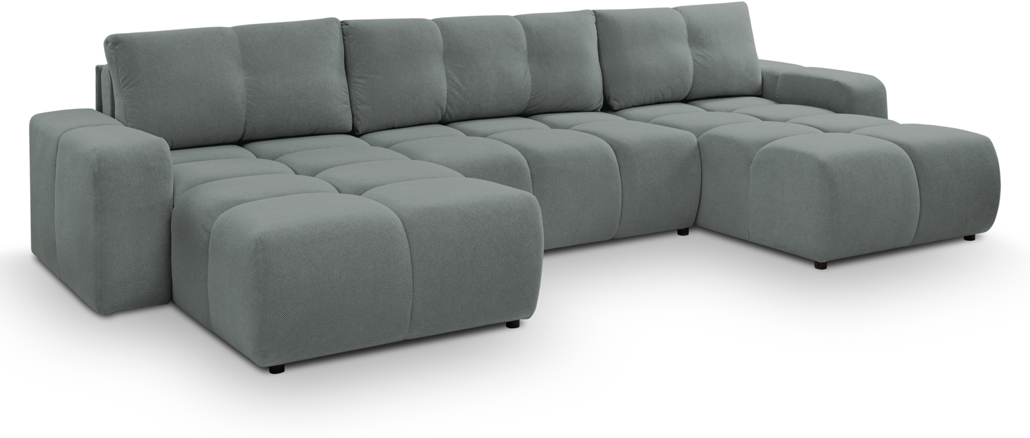 AX LIVING Ecksofa Grau mit Schlaffunktion Hosio 359 cm – Komfortable Wohnlandschaft Bild 1