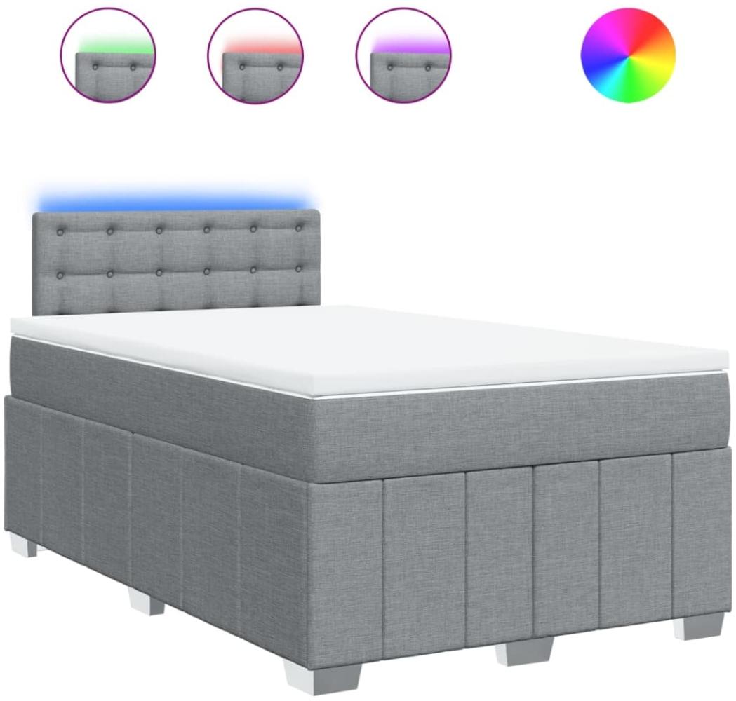 vidaXL Boxspringbett mit Matratze Hellgrau 120x200 cm Stoff 3289349 Bild 1