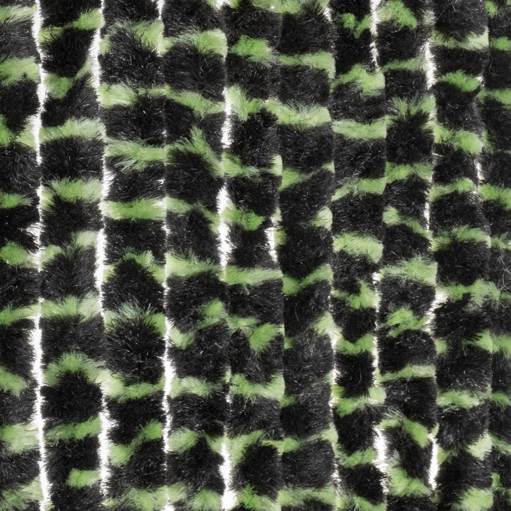 Moritz Flauschvorhang aus Chenille 90 x 220 cm grün schwarz gestreift Türvorhang als Fliegenschutz Insektenschutz für Camping Wohnwagen Bild 1