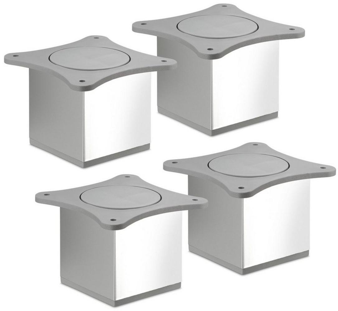 SO-TECH® Möbelfuß QUEBEC II Chrom poliert, Möbelbeine aus Aluminium, (4-St), Höhe 70 mm, 65 x 65 mm, passend für feststehende Möbel Bild 1