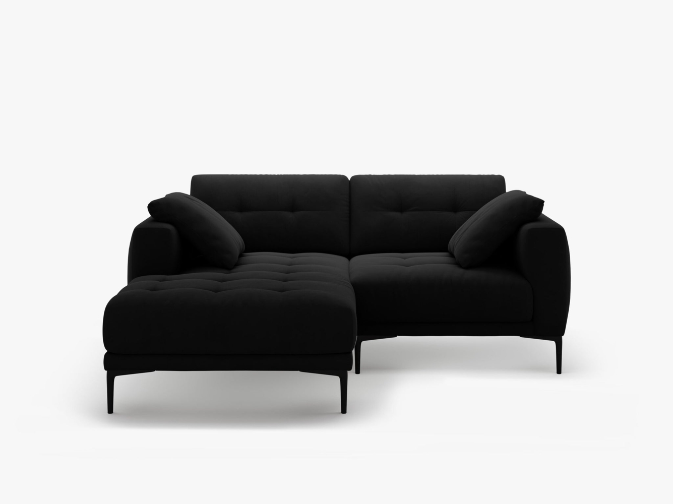 Micadoni Ecksofa Bemy 2-Sitzer Links Samt Schwarz Bild 1
