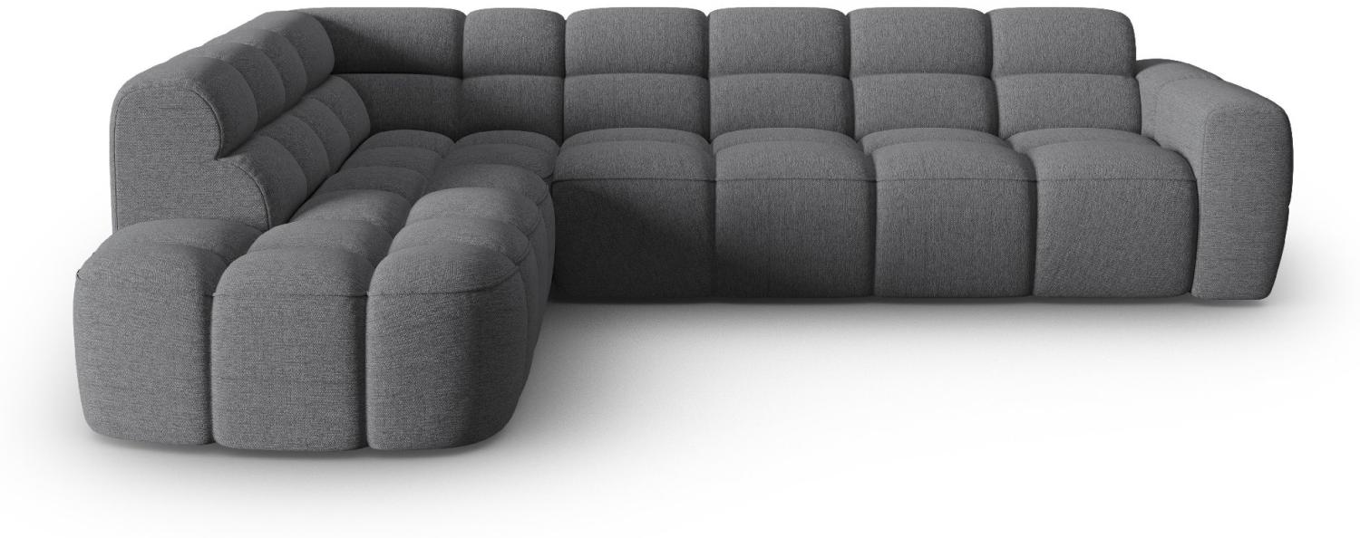 Micadoni Ecksofa Lisa 5-Sitzer Links Strukturierter Stoff Grau Bild 1