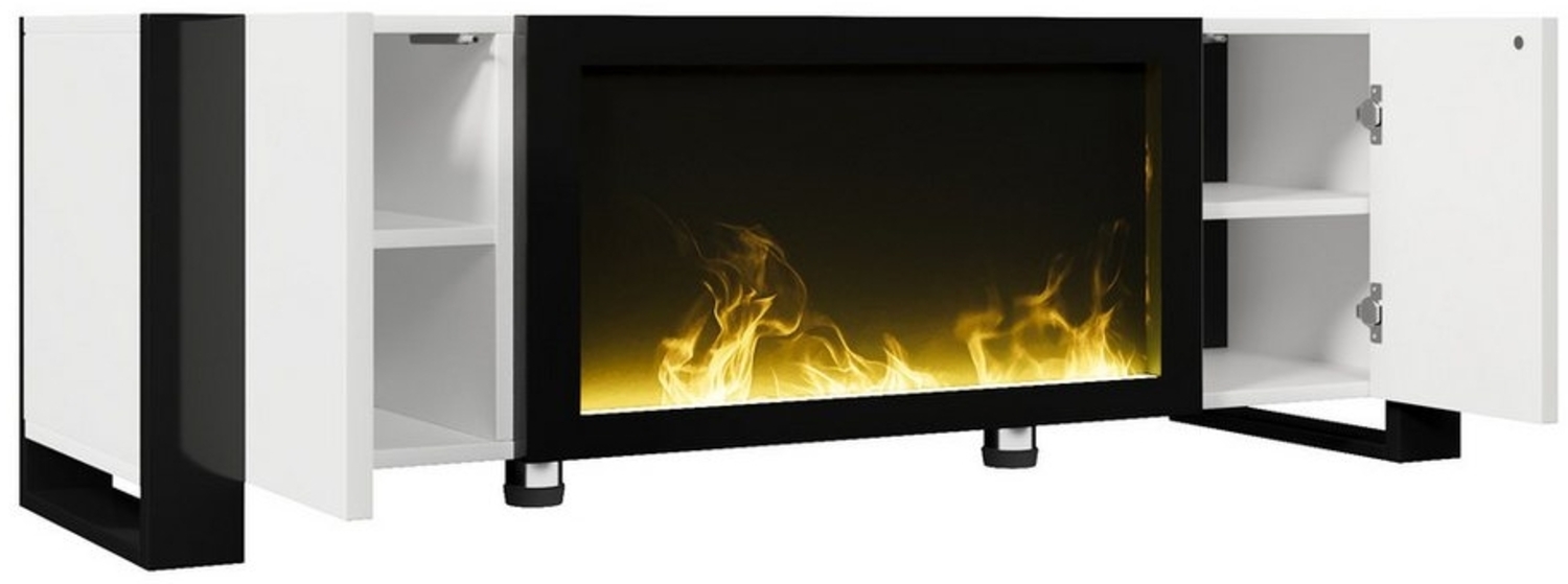 HAUSS SPOLE TV-Schrank mit elektrischem Kamin Flammeneffekt, keine Heizfunktion, Hochglanz (1-St) Bild 1