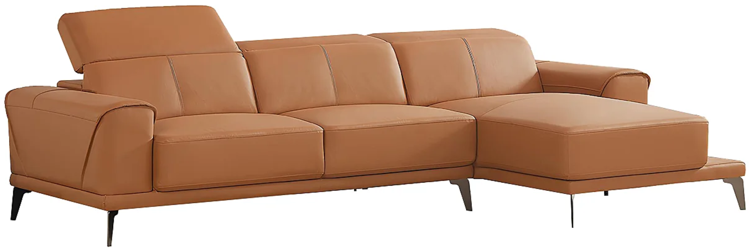Vente-unique - Ecksofa - Büffelleder - Ecke Rechts - Kamel - ANDOR Bild 1