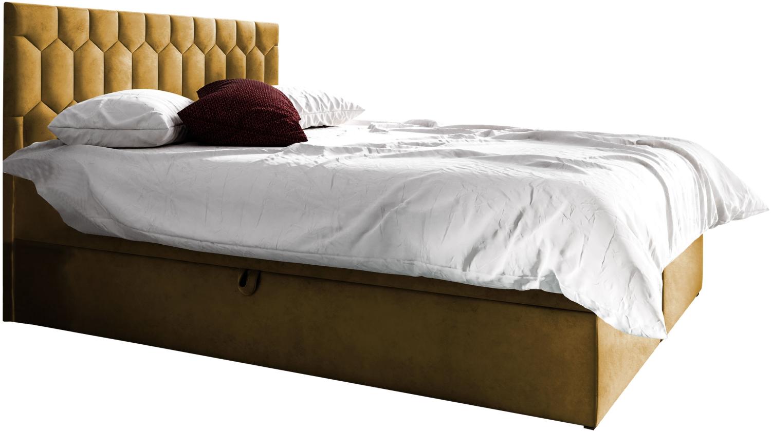 Boxspringbett 'Paremo M24', gelb, 180 x 200 cm Bild 1