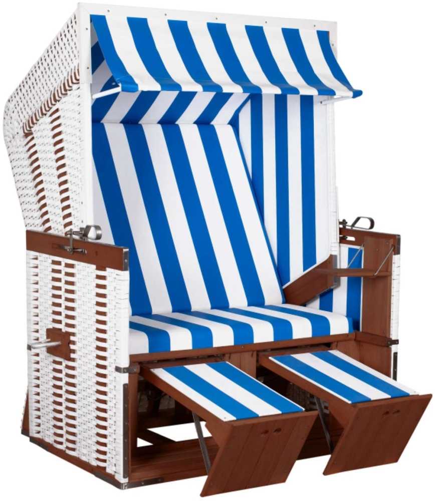 deVries Strandkorb "Profi Nordsee "SYLT"" PVC white Des. 991, Größe 124 x 87 x 159 cm Bild 1