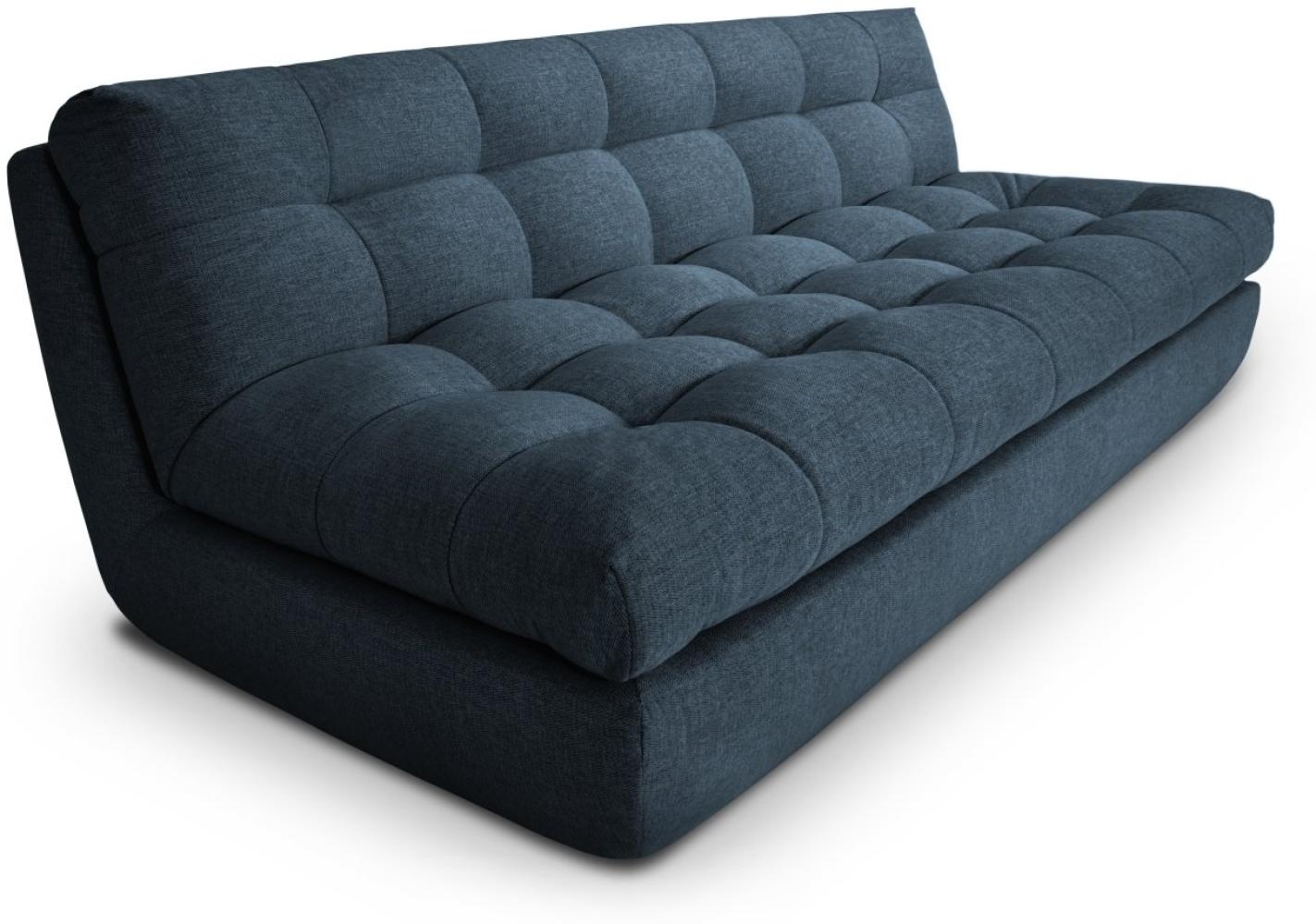 Micadoni Sofa Tina 3-Sitzer Strukturierter Stoff Dunkelblau Bild 1