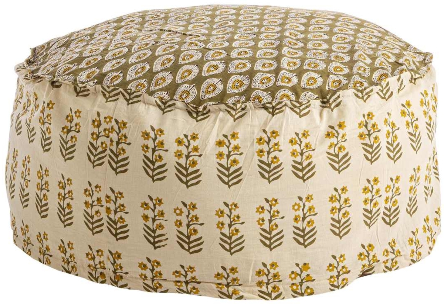 Pouf Reims aus Baumwolle, Grün, 65x65x25 cm Bild 1