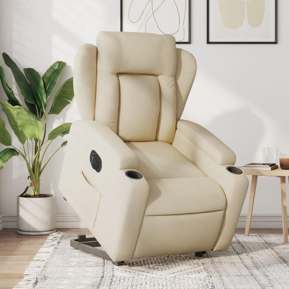 vidaXL Relaxsessel mit Aufstehhilfe Elektrisch Creme Stoff 3204515 Bild 1