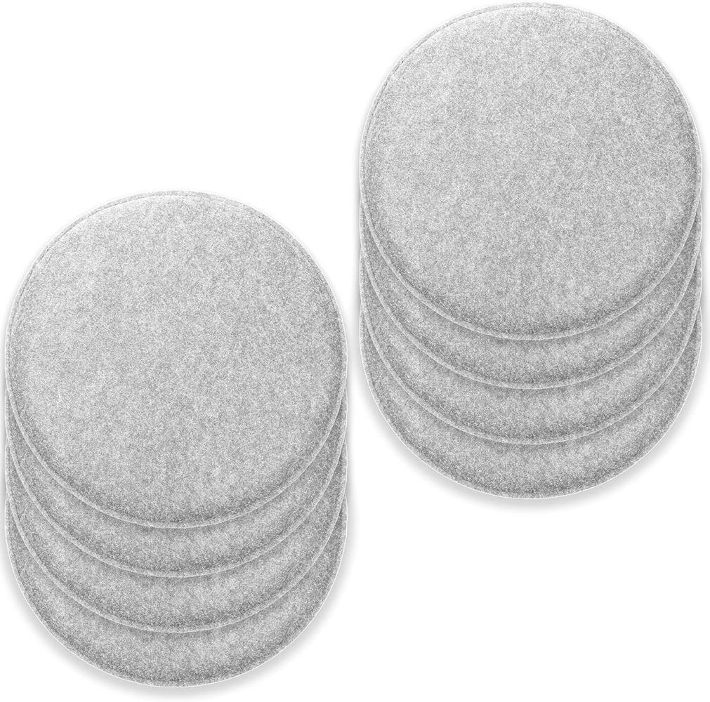 Dynamic 24 Rubberneck Filz Sitzkissen, Hellgrau, 8 Stück (1er Pack), rund Bild 1