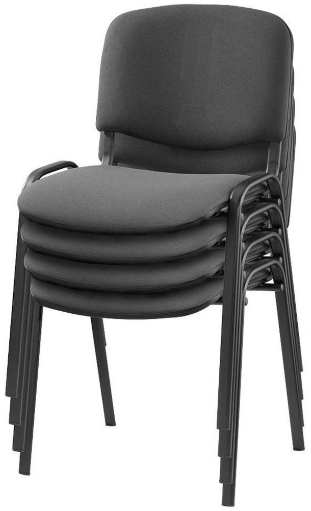 Nowy Styl Besucherstuhl 4 Besucherstühle ISO BLACK stapelbar anthrazit/schwarz Bild 1