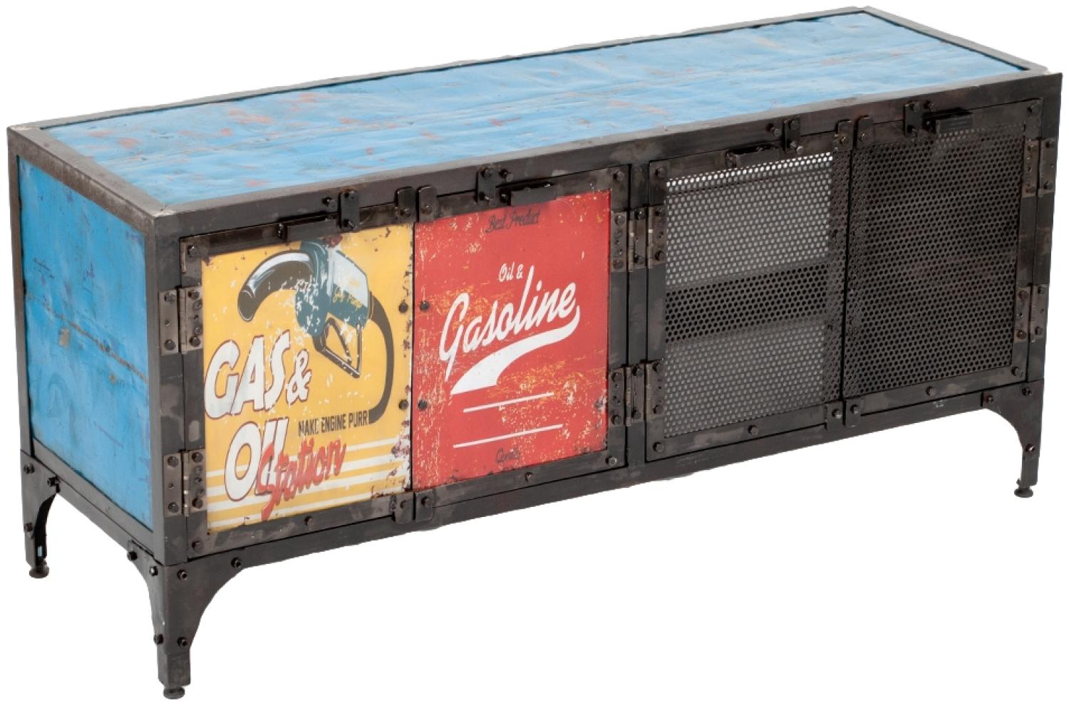 TV-Board LOGAM-GASOLINE ca. L120cm recyceltes Metall Schrank Kommode Vintage Bild 1