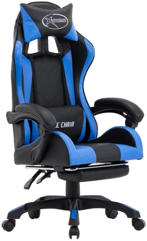 vidaXL Gaming-Stuhl mit Fußstütze Blau und Schwarz Kunstleder 287986 Bild 1