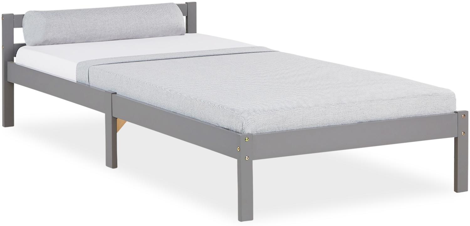 Holzbett 90x200 Grau Bett Tagesbett Einzelbett Bettgestell Bild 1