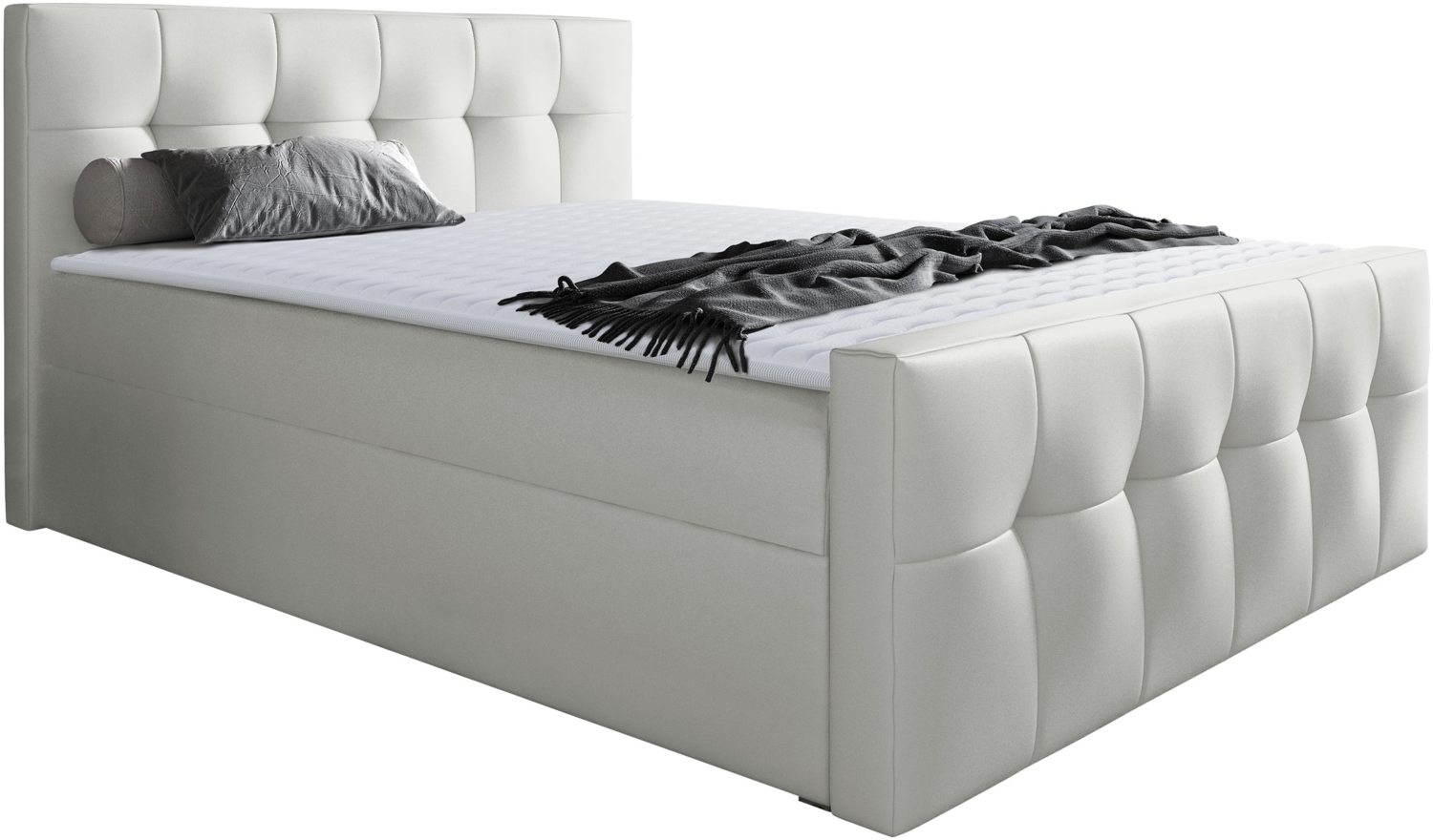 Boxspringbett Libuna, Weiß, 200x200 cm Bild 1