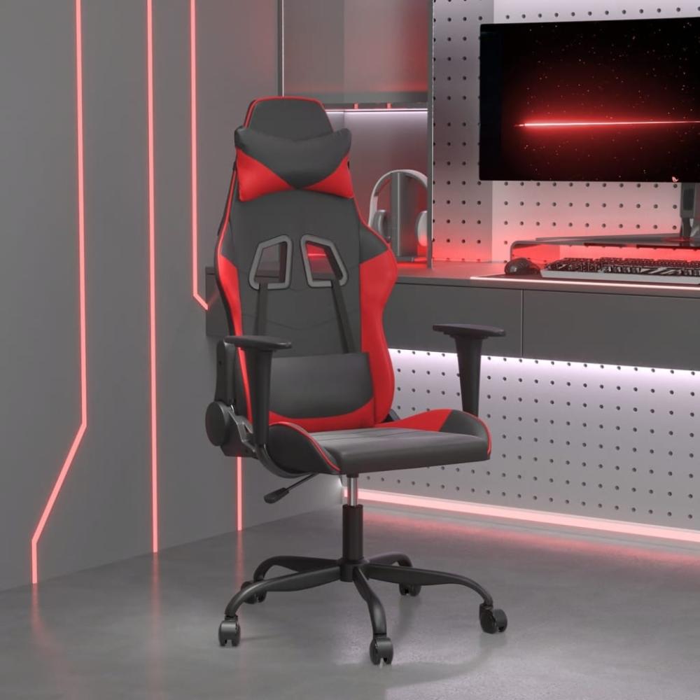 vidaXL Gaming-Stuhl mit Massagefunktion Schwarz und Rot Kunstleder 345400 Bild 1