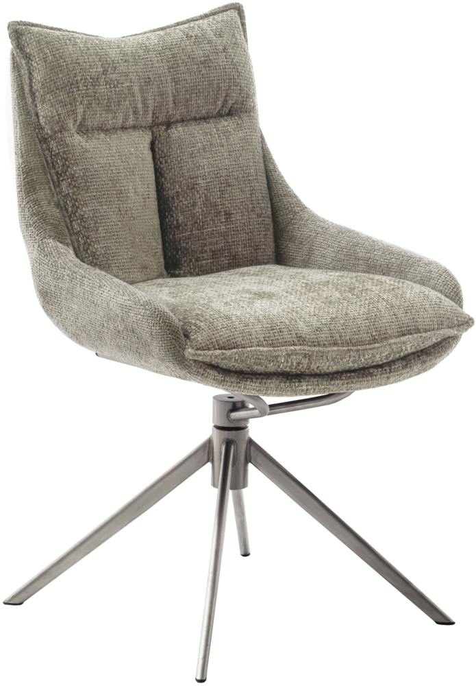 2er Set Esszimmerstuhl Parker, 360° drehbar - Cappuccino / Edelstahl Bild 1